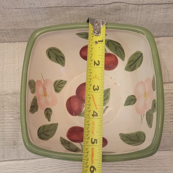 Tabletops Unlimited Sorbet Tropical Fruit Bowl Hand-Painted Ceramic With Cherry - Picture 4 of 6